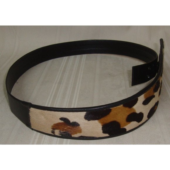 Abbe Creation Leather Cheetah Leopard Belt Vintage - Picture 4 of 6